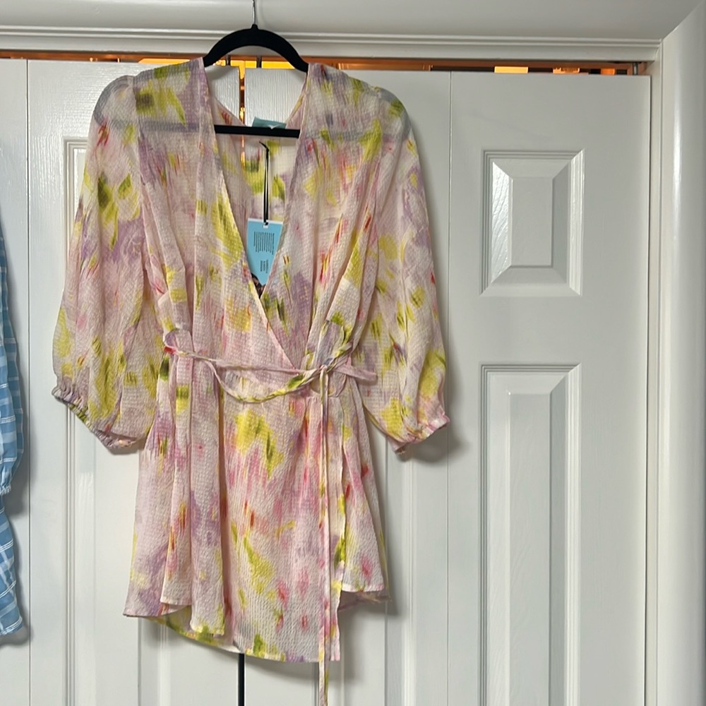 Target Future Collective Sheer Wrap Shirt NWT